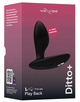 We-Vibe Ditto+ Satin Black App-Controlled Silicone Plug 6.8 cm