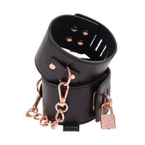 Sportsheets S&M Brat Locking Cuffs Vegan Leather Rose Gold 7.25-10.25”