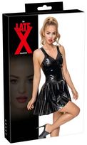 LateX Mini Dress Black XL - Fitted Natural Rubber, Flared Skirt