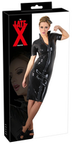 Cottelli Collection Latex Dress 2XL with Full-Length Two-Way Zip, Black
