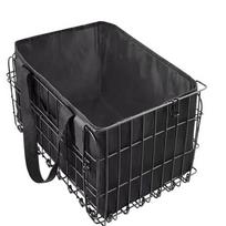 Galinis dviračio krepšys, sulankstomas metalinis dviračio krepšys, krepšys ant galinio bagažinės su nuimamu pamušalo maišeliu ir atšvaitine plokštele, skirtas kasdieniam važiavimui, apsipirkinėjimui, iškylai Black S#1