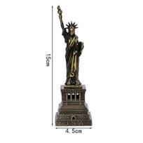 JAV įžymybės Laisvės statulos metalinis modelis Stalo dekoravimo įtaisas amatų dovana 15 cm