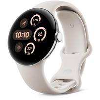 Google Pixel Watch 3 LTE Sport Wristband 41mm, Silver/Porcelain