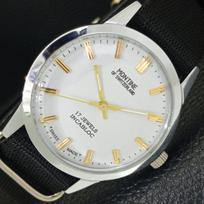 ŠVEICARIŠKAS VINTAGE MONTINE RANKINIU SUKIMU VYRIŠKAS ATNAUJINTAS BALTAS Ciferblatas LAIKRODIS a441574-5