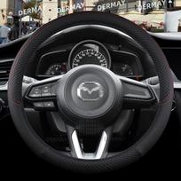 skirta Mazda CX-3 CX3 2014~2023 Automobilio vairo užvalkalas 9 spalvos PU oda Neslystantis grotelių dizainas Auto priedai juoda