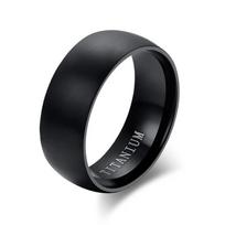 100% Titano Žiedai Madingi Klasikiniai 8mm Juodos Spalvos Matiniai Sužadėtuvių Žiedas Žavesys Vyrams Vestuviniai Žiedai Dovanos Didmeninė 6&Engrave Outside auksas