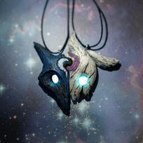 Necklace Retro League of Legends Peripheral Sheep and Wolf Couple Pendant 50CM(Necklace Size)