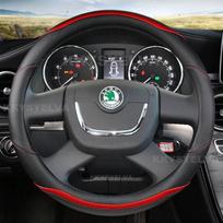 Car Steering Wheel Cover For Skoda Octavia Superb 2012 Fabia Skoda Octavia a5 2012 2013 Yeti 2009-2013 Auto Accessories raudona