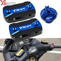 Motociklo stabdžių skysčio bakelio alyvos bakelio dangtelis kuro siurblio dangtelis YAMAHA T-Max 500 TMAX 500 TMAX 530 SX DX 560 TECH Max TMAX 2pcs Brake Cap-Black