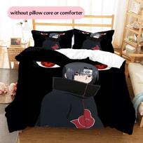 Itachi Uchiha Rašto Patalynė Namų Dekoras Gimtadienio Dovana (1 * antklodės užvalkalas + 2 * pagalvės užvalkalai, be šerdies) 135x200cm