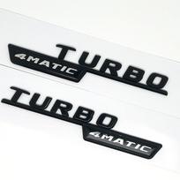 2 vnt. Automobilio raidės Sparno apdailos ženklelis Turbo 4matic Plus Emblema Lipdukas Mercedes AMG A45 CLA45 C117 GLA45 GLE53 X247 Priedai 4MATIC Gloss Black