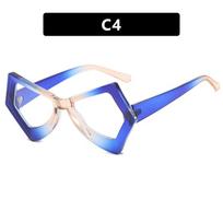 2023 Trendy Cat Eye Anti-Blue Light Butterfly Glasses with Irregular Large Frame kaip parodyta spalva
