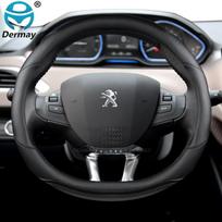 Automobilio vairo apdangalas Anglies Pluoštas + Oda Peugeot 208 2012~2018 Peugeot 308 2014~ 2008 2013~2018 Automobilių Aksesuarai juoda