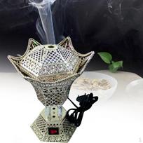 Elektrinis smilkalų degiklis Oud Frankincenso derva Joga Aromatas Miegamasis Auksuotas Argent