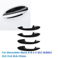 1 rinkinys išorinės durų rankenos apdailos dangtelis Mercedes-Benz C/E/GLC/GLB/A/B/GLE/GLS/CLA/GLA klasei Durų traukimo lipdukai LHD Bright Black