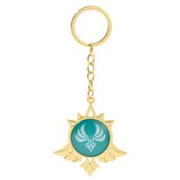 Genshin Impact Venti Vision Of God Feather Keychain Big Size Metal Luminous Double Sides Keyring Cosplay Accessories Props