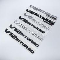 Raidinė emblema, skirta Mercedes Benz AMG V12BITURBO V8 BITURBO 4MATIC+ Car Styling Fender Logotipo lipdukas Chromas Juoda Raudona glossy black