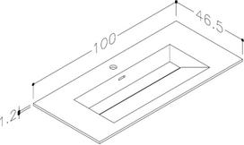 CORIAN praustuvas 100 cm