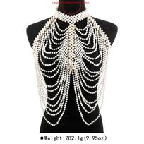 Fashion Body Chain Handwoven Shawl Pearl Spike Wave Dress Wedding Clothing Accessories balta