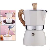 Nešiojamas aliumininis kavos virimo puodas, perkolatorius Espresso / 6 puodeliai, lengvai White 300ml