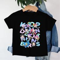 Naujas 2026 KPop Demonų Medžiotojai Saja Berniukai Animacinis Berniukų Marškinėliai Apvalia Kaklo Spaudinys Madingas Laisvalaikio Viršus Vaikų Marškinėliai Vaikų Drabužiai 110cm