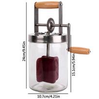 1L/1.5L Rankinis sviesto plakiklis Medinė rankena Nerūdijančio plieno pavara Sviesto gaminimo aparatas Cream Mixer Rankinė alkūnelė Stiklainis Virtuvės įrankiai