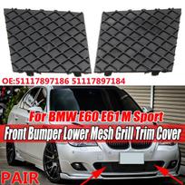 Pair For BMW 5 Series E60 E61 M SPORT M Package Car Front Bumper Lower Mesh Grill Plate Trim Cover Cap 51117897186 51117897184 Pair
