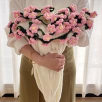 60cm 80cm Gėlių puokštės pledas Ramunėlės Nertas Romantiškos nertos gėlės Pledas Rankų darbo DIY Kūdikio pledas Valentino diena 60cm rožinė