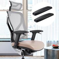 2Pcs Desk Chair Armrest Pads Gaming Extra Thick PU Leather 260x83x35mm