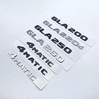 3D juodos ir sidabrinės raidės GLA180 GLA200 GLA220d GLA250 GLA260 4Matic emblema Mercedes Benz X156 H247 automobilio bagažinės lipdukas 4Matic sidabras