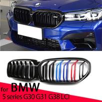 Automobilio priekinio buferio grotelės Inksto lenktyninės grotelės BMW 5 serijai G30 G38 G31 F90 M5 LCI -2022 Automobilio priekinio buferio grotelės Inksto 2 Slat Black
