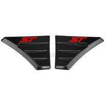 Poros automobilio šoninio sparno spoilerio išleidimo anga, skirta „Ford Focus MK2 MK3 RS Racing“ variklio dangčio oro srauto apdailos sparnų ženkliukams ST raudona