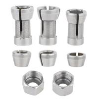 6mm 6,35mm 8mm Greito montavimo frezerio griebtuvo adapteris 8 vnt. Anglies plieno colletai tinka daugumai graviravimo ir apdailos įrankių 6mm 8mm 1