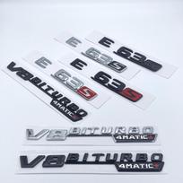 3D blizgios juodos raidės E43 E53 E63 E63S V8 Biturbo 4matic ABS emblema, skirta Mercedes Benz AMG automobilio sparno bagažinės W212 W213 lipdukas E43 matinė juoda spalva
