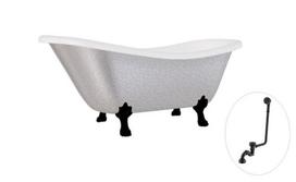 Vonia Besco Otylia Glam 160, Silver+Black, su sifonu su persipylimu Klik-klak Black