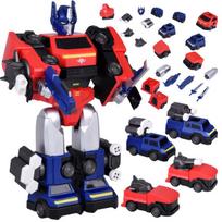 Magnetinis robotas transformeris 2in1, raudonas/mėlynas