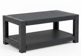 Rotango sodo stalas 93x56x38 cm, pilkas