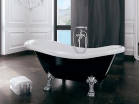 Vonia Besco Otylia B&W 170, Black/White+Chrome, su sifonu Klik-klak Chrome