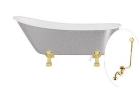 Vonia Besco Olaya Glam 160, Silver+Gold, su sifonu su persipylimu Klik-klak Gold