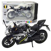 Metalinis sportinio motociklo modelis su šviesos ir garso efektais 250 SR 1:12, juodas