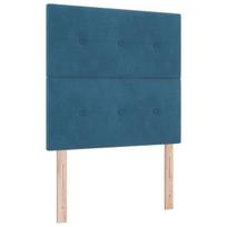 vidaXL Kiemas lova su čiužiniu Tamsiai mėlyna 90 x 190 cm Aksomas