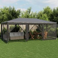 Proginė palapinė su 10 sienomis, antracito, 6x4m, hdpe
