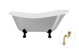 Vonia Besco Otylia Glam 170, Silver+Black, su sifonu Klik-klak Gold