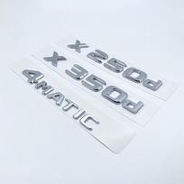3D Chromuotos Raidės X250d X350d 4Matic Etition 1 Emblema Mercedes Benz X Klasės Automobilio Sparno Ženklelis Bagažinės Pavadinimo Plokštelė Logotipo Lipdukas silver 4Matic