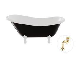 Vonia Besco Otylia B&W 160, Black/White+White, su sifonu Klik-klak Gold