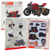 Surenkamas motociklo modelis DIY 1:14, juodas/raudonas