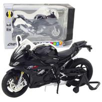 Metalinis sportinio motociklo modelis su šviesos ir garso efektais S1000 1:12, juodas