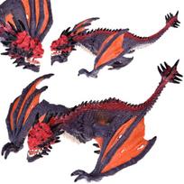 Drakono figūrėlė, pilkas/oranžinis, 21 cm