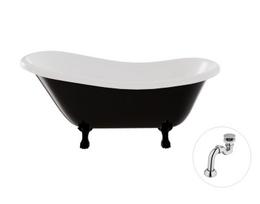 Vonia Besco Otylia B&W 160, Black/White+Black, su sifonu Klik-klak Chrome