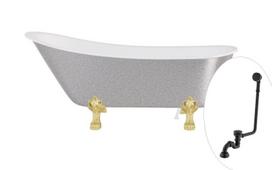 Vonia Besco Olaya Glam 160, Silver+Gold, su sifonu su persipylimu Klik-klak Black